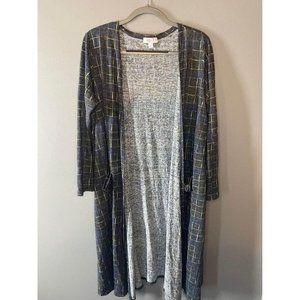 Lularoe Sarah Sz large plus size cardigan sweater jacket 14/16 womens rainbow sq